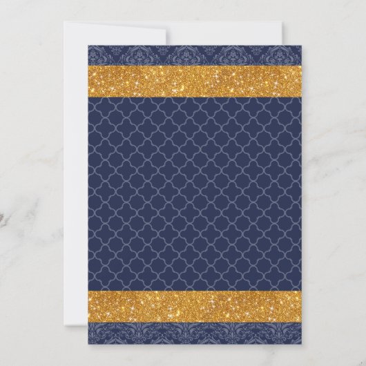 Little Prince Royal Navy Blue Gold Baby shower Kaart (Achterkant)