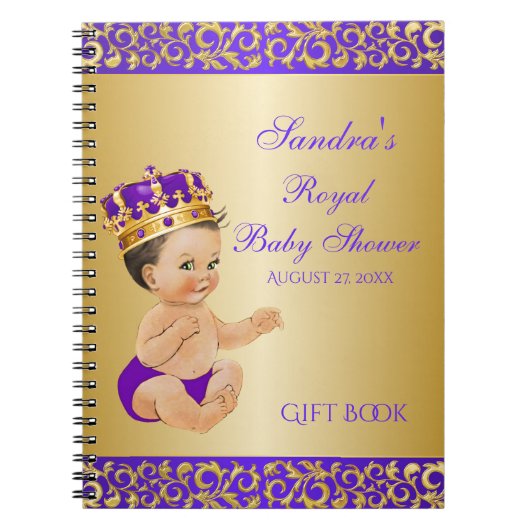 Little Prince Royal Paars Gold Gift Guest Notitieboek (Voorkant)