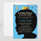 Little Prince Silhouette Confetti Boy Baby shower Kaart (Voorkant / Achterkant)