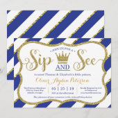 Little Prince Sip en zie Baby shower uitnodiging (Voorkant / Achterkant)