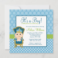 Little Prince Throne Polka Dot Boy Baby shower