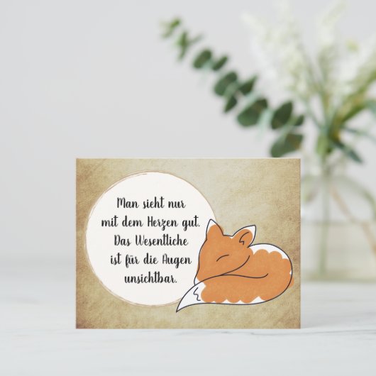 Little Prince Zitat Briefkaart (Staand voorkant)