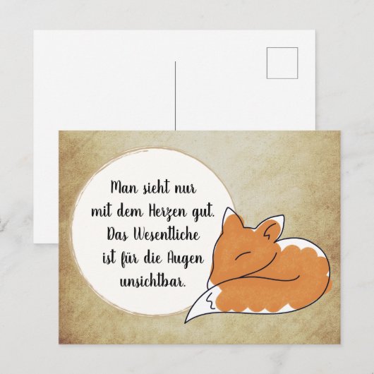 Little Prince Zitat Briefkaart (Voorkant / Achterkant)
