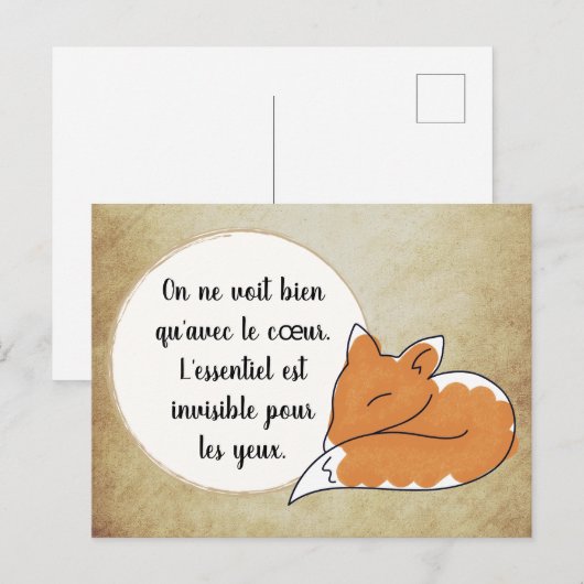 Little Prince Zitat Briefkaart (Voorkant / Achterkant)