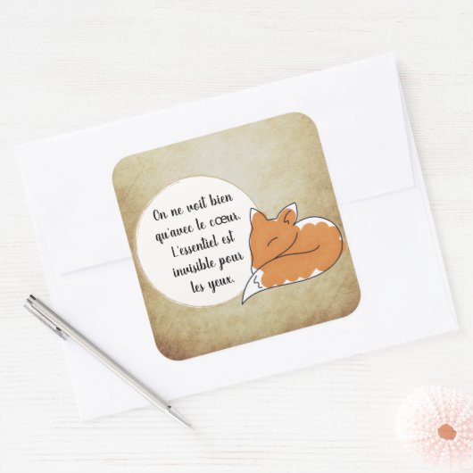 Little Prince Zitat Vierkante Sticker (Envelop)