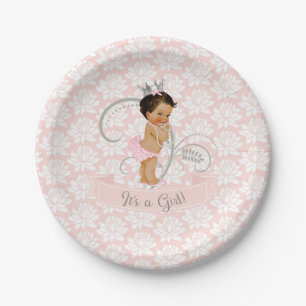 Little Princess Baby Girl Blush Pink & Silver Papieren Bordje