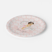 Little Princess Baby Girl Blush Pink & Silver Papieren Bordje (Gekanteld)