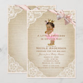 Little Princess  Baby Girl Rustiek Douche Kaart (Voorkant / Achterkant)