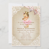 Little Princess  Baby Girl Rustiek Douche Kaart (Voorkant)