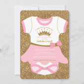 Little Princess Baby Pajamas Shower Invitation Kaart (Voorkant)