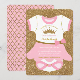 Little Princess Baby Pajamas Shower Invitation Kaart
