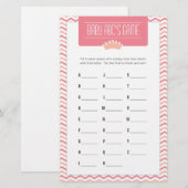 Little Princess Baby shower ABCs Game (Voorkant / Achterkant)