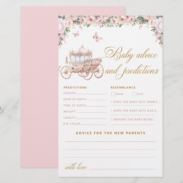 Little Princess Baby shower Advies en voorspelling (Voorkant / Achterkant)