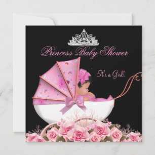 Little Princess Baby shower Baby Girl Pink Rose 3a Kaart