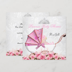 Little Princess Baby shower Baby Girl Pink Rose 4 Kaart