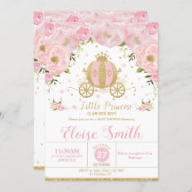 Little Princess Baby shower Carriage Pink Floral