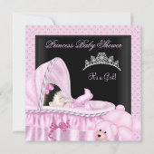 Little Princess Baby shower Girl Bassinette Kaart (Voorkant)