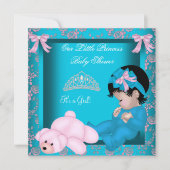 Little Princess Baby shower Girl Blauwgroen Blue P Kaart (Voorkant)