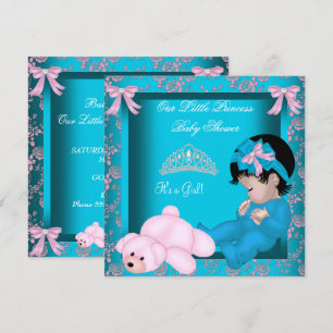 Little Princess Baby shower Girl Blauwgroen Blue P Kaart