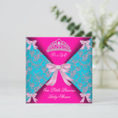 Little Princess Baby shower Girl Blauwgroen Blue P Kaart (Staand voorkant)