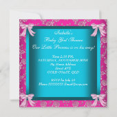 Little Princess Baby shower Girl Blauwgroen Blue P Kaart (Achterkant)