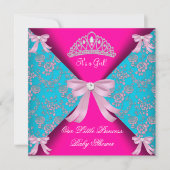 Little Princess Baby shower Girl Blauwgroen Blue P Kaart (Voorkant)