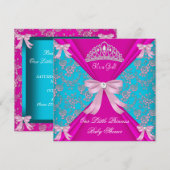 Little Princess Baby shower Girl Blauwgroen Blue P Kaart (Voorkant / Achterkant)