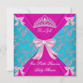 Little Princess Baby shower Girl Blauwgroen Blue P Kaart (Voorkant)