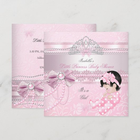 Little Princess Baby shower Girl Butterfly CC Kaart (Voorkant / Achterkant)