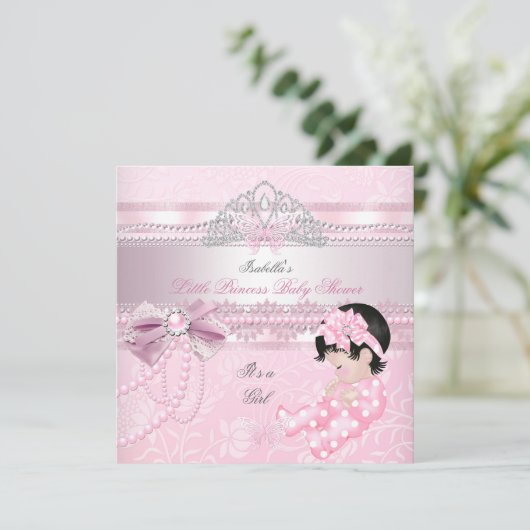 Little Princess Baby shower Girl Butterfly CC Kaart (Staand voorkant)