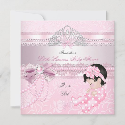 Little Princess Baby shower Girl Butterfly CC Kaart (Voorkant)