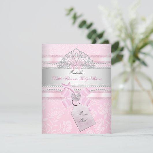 Little Princess  Baby shower Girl Butterfly Kaart (Staand voorkant)