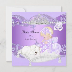 Little Princess Baby shower Girl Lavender Paars 3 Kaart