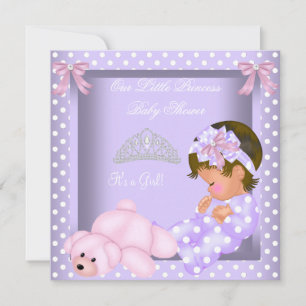 Little Princess Baby shower Girl Lavender Pink Kaart