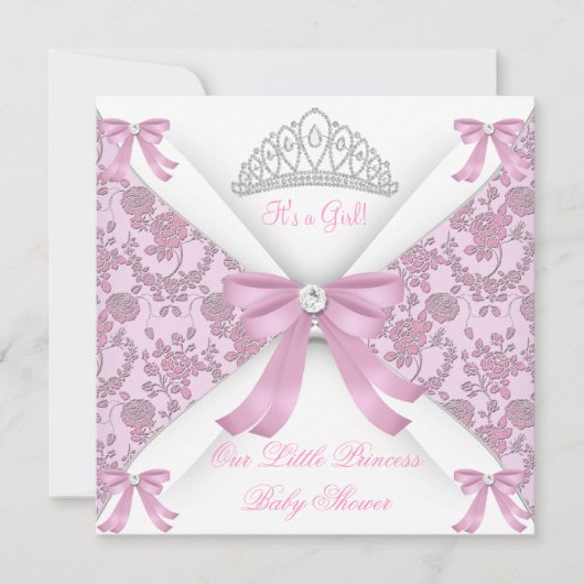 Little Princess Baby shower Girl Pink 2 Kaart (Voorkant)