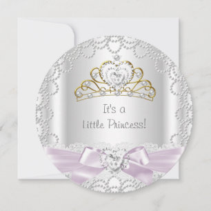 Little Princess Baby shower Girl Pink Gold B Kaart