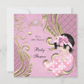 Little Princess Baby shower Girl Pink White Gold Kaart (Voorkant)