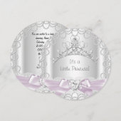 Little Princess Baby shower Girl Pink White Pearl Kaart (Voorkant / Achterkant)
