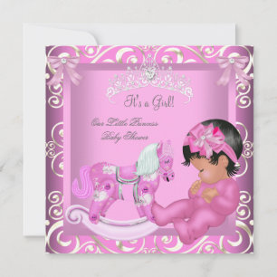Little Princess Baby shower Girl Rocking Horse 2 Kaart
