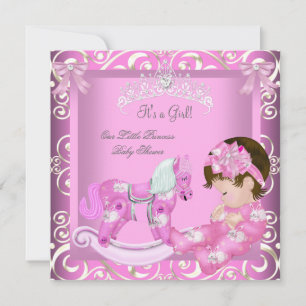 Little Princess Baby shower Girl Rocking Horse 3 Kaart