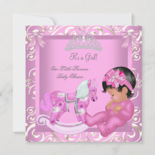 Little Princess Baby shower Girl Rocking Horse Kaart