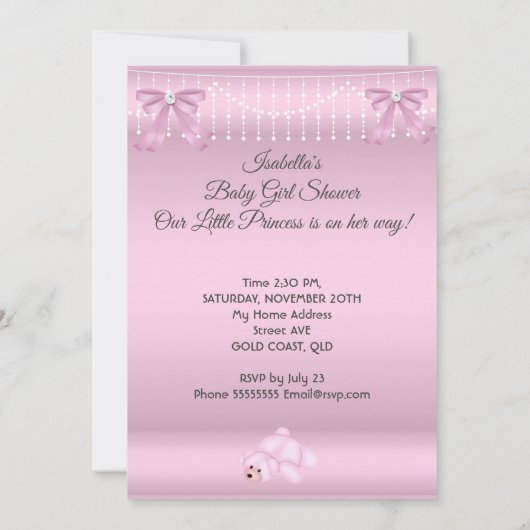 Little Princess Baby shower Girl roze etnische afk Kaart (Achterkant)