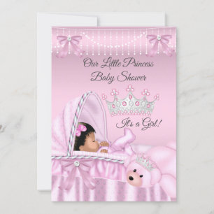 Little Princess Baby shower Girl roze etnische afk Kaart