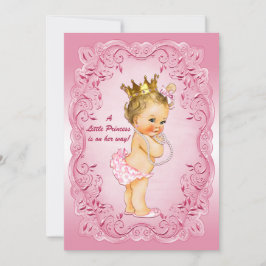 Little Princess Baby shower Gold Crown Pink Lijst Kaart