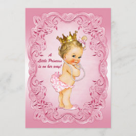Little Princess Baby shower Gold Crown Pink Lijst Kaart