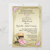 Little Princess Baby shower Invitation, goud Kaart (Voorkant)