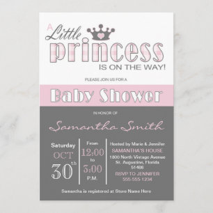 Little Princess Baby shower Invitation Kaart