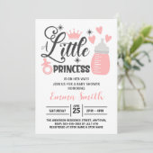 Little Princess Baby shower Invitation Kaart (Staand voorkant)