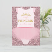 Little Princess Baby shower Invitation Kaart (Staand voorkant)