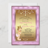 Little Princess Baby shower Invitation, roze, goud Kaart (Voorkant)